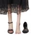 Sweet Fairy Style 2026 Summer New Mid-Heel Chunky Heel Sandals For Women With Rhinestone Detail, Black, Large Size_vogvips.com