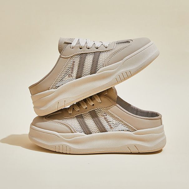 Little White Shoes Female Students Thick-soled Heightening Shoes Mesh Breathable Casual_vogvips.com