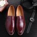 Men's Shoes Spring New All Match Red Leather Shoes Men's Casual British Style Slip On Leather Shoes_vogvips.com
