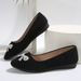 Cross-border French-style Flat For Women, New Spring-summer Versatile Loafers, Black Bow-tie Shallow Single Shoes_vogvips.com