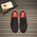 Suitable For All Seasons Trendy Brand CL Style Loafers Slip-On Lazy Rhinestone Korean Version Hot Stamped Leather Shoes Men 510_vogvips.com