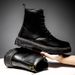 Motorcycle Leather Boots Men's Autumn Thick Soled Wear Casual Shoes Men's Winter Leather Waterproof Non-slip Black Boots_vogvips.com