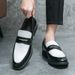 New Fashion Men's British Black Business Casual Loafer Shoes Daily Driving Office Leather Shoes One Foot Pedal Lazy Brown Banquet Dress Wedding Men's_vogvips.com