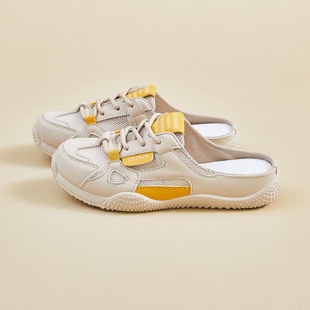 Half-trust Dad Shoes Female Student Casual Shoes Mesh Breathable Heightening Shoes_vogvips.com
