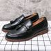 2020 Autumn New Large Size Men's Casual Leather Hairstylist Fashion Trend Slip-On Business Shoes 581_vogvips.com