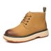 European Warm Series Men's Martin High Top Autumn Winter Casual Thick Sole Versatile Mid-Top Workwear Yellow Fleece Lined Short Boots_vogvips.com