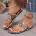 Women’s Shoes Large Size Ethnic Style Flat Toe Slippers For Women New Breathable Printed Roman Style Slippers_vogvips.com