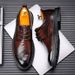 New Fashion Business Genuine Leather British Brock Men's Shoes Men's Business Formal Wear Oxford Shoes Lace-up Fashion Black Dress Wedding Derby Shoes_vogvips.com