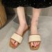 Southeast Asia Wholesale Flat Sandals For Women Summer Outdoor New Retro Woven Beach Fashion One-Strap Slippers_vogvips.com