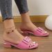Square Buckle For Women 2024 Summer New European And American Style Large Size Fashion Peep Toe Comfortable Outdoor Low_vogvips.com
