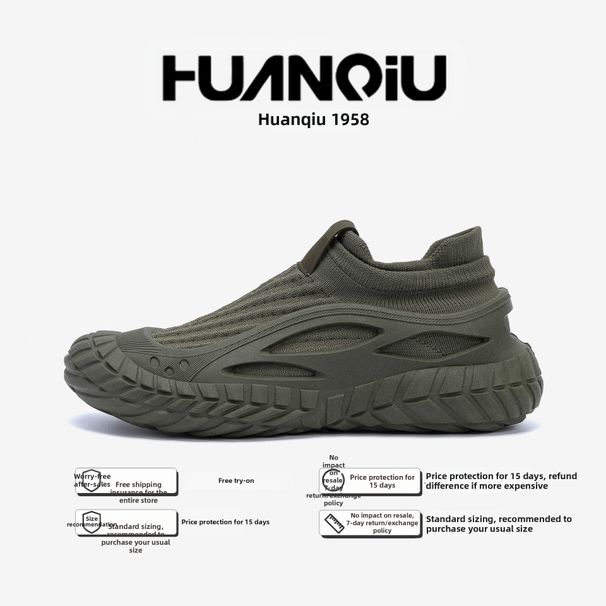 Men's Breathable Slip-On Elastic Sock Shoes Summer Flyknit Outdoor Casual Hiking Shoes ZHQ9086_vogvips.com