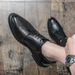 Euro Step Brogue Leather For Men Business Formal Casual British Style Pointed Toe Groom Wedding Shoes Soft Sole Korean Version_vogvips.com