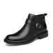 European Warm Series 2025 Men's Business Leather Martin Top Layer Cowhide Office Winter Buckle Boots Large Size_vogvips.com