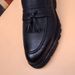 Euro Step Spring Tassel Breathable Pointed Toe Men Brogue Thick Sole Business Casual Trendy Height Increasing Date Leather Shoes_vogvips.com