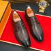 New Fashion Men's British Black Business Casual Loafer Shoes Daily Driving Office Leather Shoes One Foot Pedal Lazy Brown Banquet Dress Wedding Men's_vogvips.com