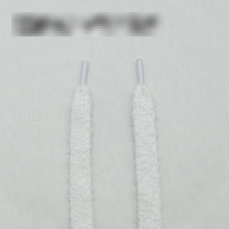 Fluffy Colorful Shoe Laces For Sneakers - Soft & Stylish Shoelaces For Casual Shoes & Canvas Shoes (Blue & White, 13mm Wide, 120cm/140cm Length)_vogvips.com