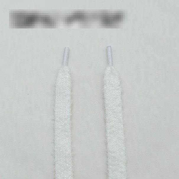 Fluffy Colorful Shoe Laces For Sneakers - Soft & Stylish Shoelaces For Casual Shoes & Canvas Shoes (Blue & White, 13mm Wide, 120cm/140cm Length)_vogvips.com