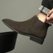 Chelsea Leather Boots Men's Fleece Thickened Cotton Shoes Youth Medium And High Top Men's Martin Boots Tide_vogvips.com