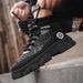 Men's High-Top Casual Boots – Vintage British Style Work Boots With Thick Sole, Anti-Slip & Height Increasing, Retro Martin Boots For Autumn & Winter_vogvips.com