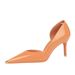 8829-A5 Style Banquet High Thin Heels, Shallow Mouthed Metal Pointed Iron Toe, Glossy Patent Leather Side Hollowed Out_vogvips.com