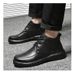 Warm Soft-soled Martin Boots Hand-scratched Mature Men's Shoes Medium Top Velvet Snow Boots Tooling Shoes_vogvips.com
