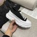 Women's Canvas New Lace Up Thick Soled Sports Shoes, Dad's Shoes Raised_vogvips.com