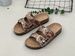 Women's Shoes Fashion Double Buckle Sequin Diamond Flat Slippers Large Size Outdoor Beach Cork Slippers_vogvips.com