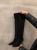High Heel Khaki Over-the-Knee Slouch For Women 2024 New Autumn Winter Pointed Toe Slim Long Tube Riding Boots_vogvips.com
