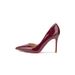 French Retro Elegant Red Pointed Toe Pumps Sexy Side Cutout Patent Leather High Heels_vogvips.com
