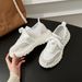 7cm Height Increasing 25ss Cortez Summer Genuine Leather Breathable Satin Tire German Training Women Thick Sole Lace-up_vogvips.com