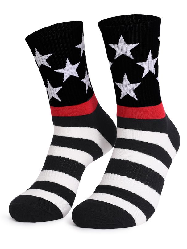 New American Flag Independence Day gift printed cotton men's and women's mid-tube socks_vogvips.com