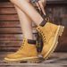 European Warm Series Autumn Winter Classic Thick Sole Height Increasing Casual Genuine Leather Martin Men's Couple Yellow Women's Boots_vogvips.com