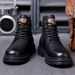 European Warm Series Winter Martin High-top Cotton Men's Fleece-lined Leather Shoes Warm Snow Boots_vogvips.com