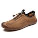 Spring Cowhide Sole Slip On Men's Shoes Soft Sole Soft Surface Casual Shoes Lace Up Leather Shoes Dad Shoes Toe Shoes_vogvips.com