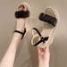 2026 Summer New Wedge Sandals With Thick Soles, Height-Increasing Rhinestone Women's Shoes, One-Strap High-Heel Platform_vogvips.com