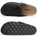 Kidmi Unisex Vegan Leather Clogs Womens Mens Cork Footbed Mules Slip On Potato Shoes With Arch Support_vogvips.com
