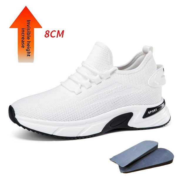Inner Height-increasing Fly-woven Running Shoes, Platform Muffin Mesh Sneakers_vogvips.com