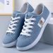 Women's Trendy White Sneakers New 2025 Spring Autumn Canvas Casual Flat Shoes Versatile Student Style_vogvips.com