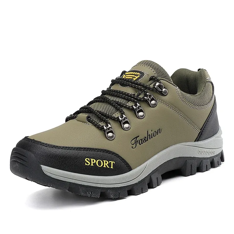 Men Hiking Shoes Outdoor Comfortable Anti-slip Shock-absorbing Lace-up Men Shoes Lightweight Low-top Casual Sports Shoes Men_vogvips.com
