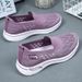Female Old Beijing Cloth Shoes Middle-aged And Elderly Mother Shoes Flying Woven Breathable Casual Shoes One Pedal Flat Shoes Single Shoes_vogvips.com