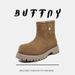 Fleece Thickened Martin Boots Chelsea Middle Help Couple Snow Boots Warm Windproof Daily Commuter Men's Shoes_vogvips.com