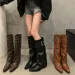 2024 Autumn And Winter Designer Boot New Leather Pointed Retro Western Cowboy Knight Long Pants Explosive Street High_vogvips.com