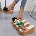 Women's Summer Bow Wedge Sandals Platform Outerwear European American Style plus Size 34-43 New 2021_vogvips.com