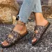 Designer Shoe European And American Fashion Leopard Print Buckle Slip On Open Round Toe Double Soled Mules Women's_vogvips.com