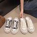 Unisex Canvas Slip-On Shoes Summer Outdoor Wear Casual Style Flat Bottom No-Back Loafers Korean Version Thick Heel_vogvips.com