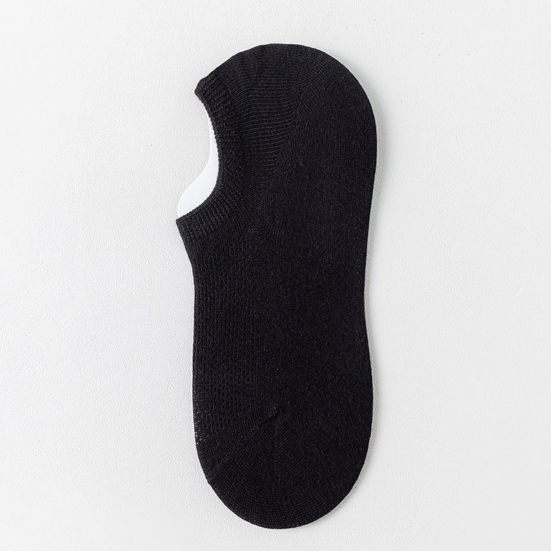 Men's Socks Boat Socks Solid Color Cotton Socks Summer Shallow Men's Short Socks Mesh Thin Antibacterial Deodorant Solid Color Invisible Socks_vogvips.com