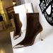 319-10 European And American Style Party For Women, Ultra-high Thin Heel, Shallow Cut, Metallic Pointed Toe, Suede Short_vogvips.com