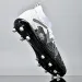 Non Slip Mens Black White High Top Daily Footwear Soccer Cleats Firm Ground Studded Football Boots For Professional_vogvips.com