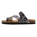 RUIZUSTOCK Floral Print Thong Sandals Adjustable Buckle Cork Footbed Slides Summer New Designer Slippers Trendy Fashion_vogvips.com