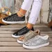 Fashionable Womens Rose Gold Glitter Low Top Sneakers With Metallic Toe Cap_vogvips.com